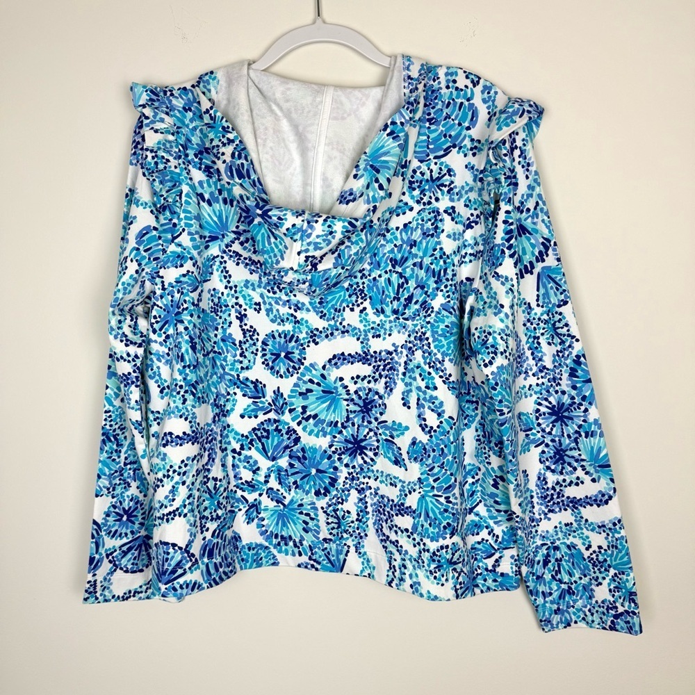NWT Lilly Pulitzer Audrey Zip Up Hooded Jacket Blue - Picture 4 of 7